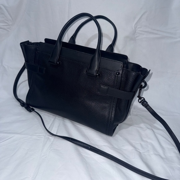 Coach Swagger Satchel – RARE Smooth Black Leather Metal Hardware Luxury Handbag - Picture 9 of 16